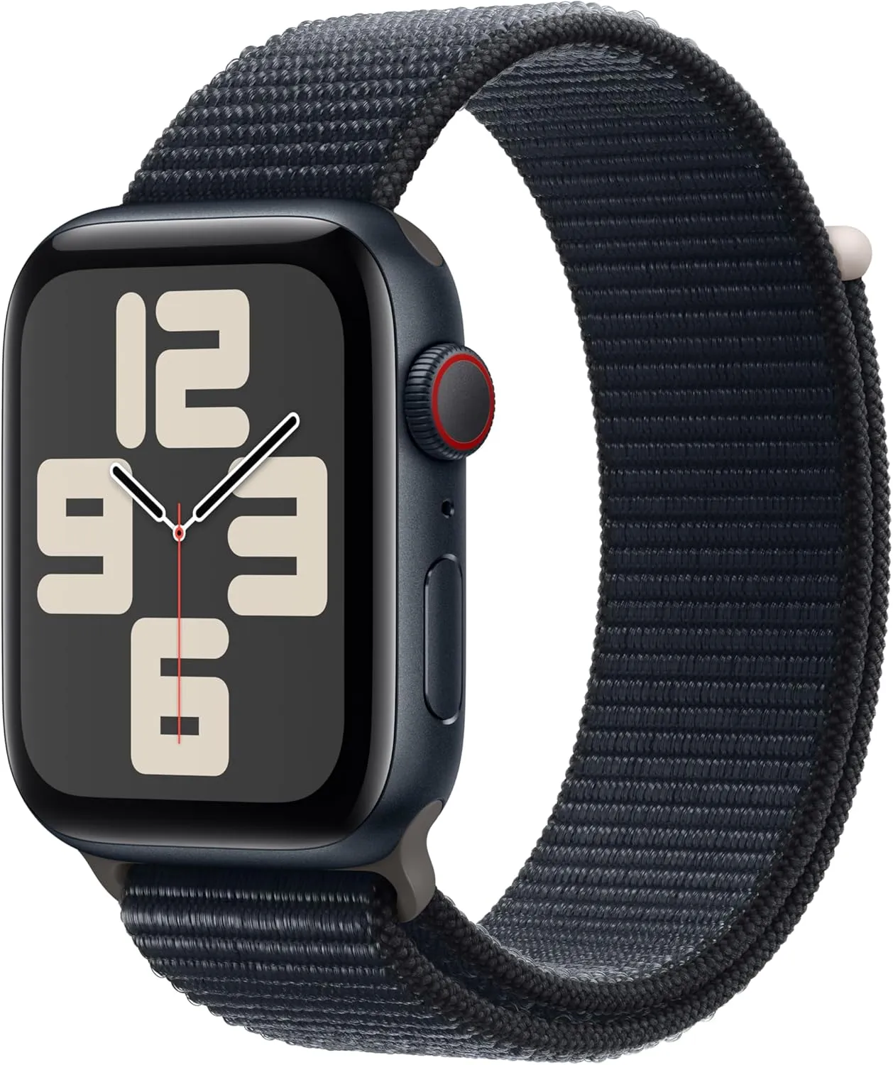 Apple Watch SE (2nd Gen) [GPS   Cellular, 44mm] - Midnight Aluminum Case with Midnight Sport Loop Band, M/L (Renewed)