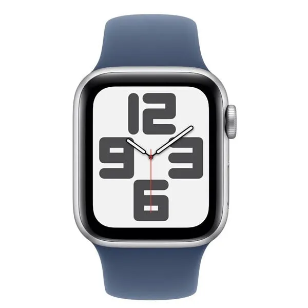 Apple Watch SE 44mm Silver Aluminium Case with Denim Sport Band - S/M