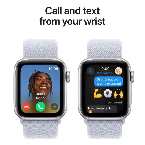 Apple Watch SE GPS 40mm Silver Aluminium Case with Blue Cloud Sport Loop
