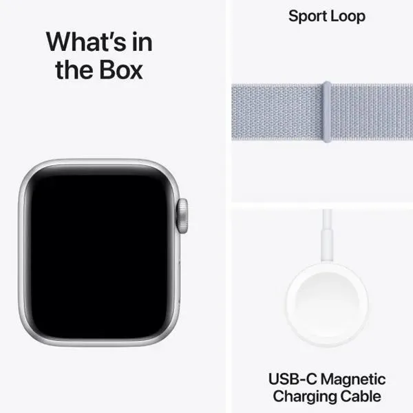 Apple Watch SE GPS 40mm Silver Aluminium Case with Blue Cloud Sport Loop