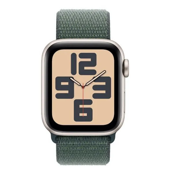 Apple Watch SE GPS   Cellular 44mm Starlight Aluminium Case with Lake Green Sport Loop