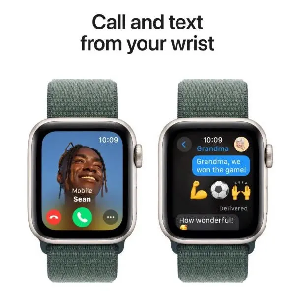 Apple Watch SE GPS   Cellular 44mm Starlight Aluminium Case with Lake Green Sport Loop