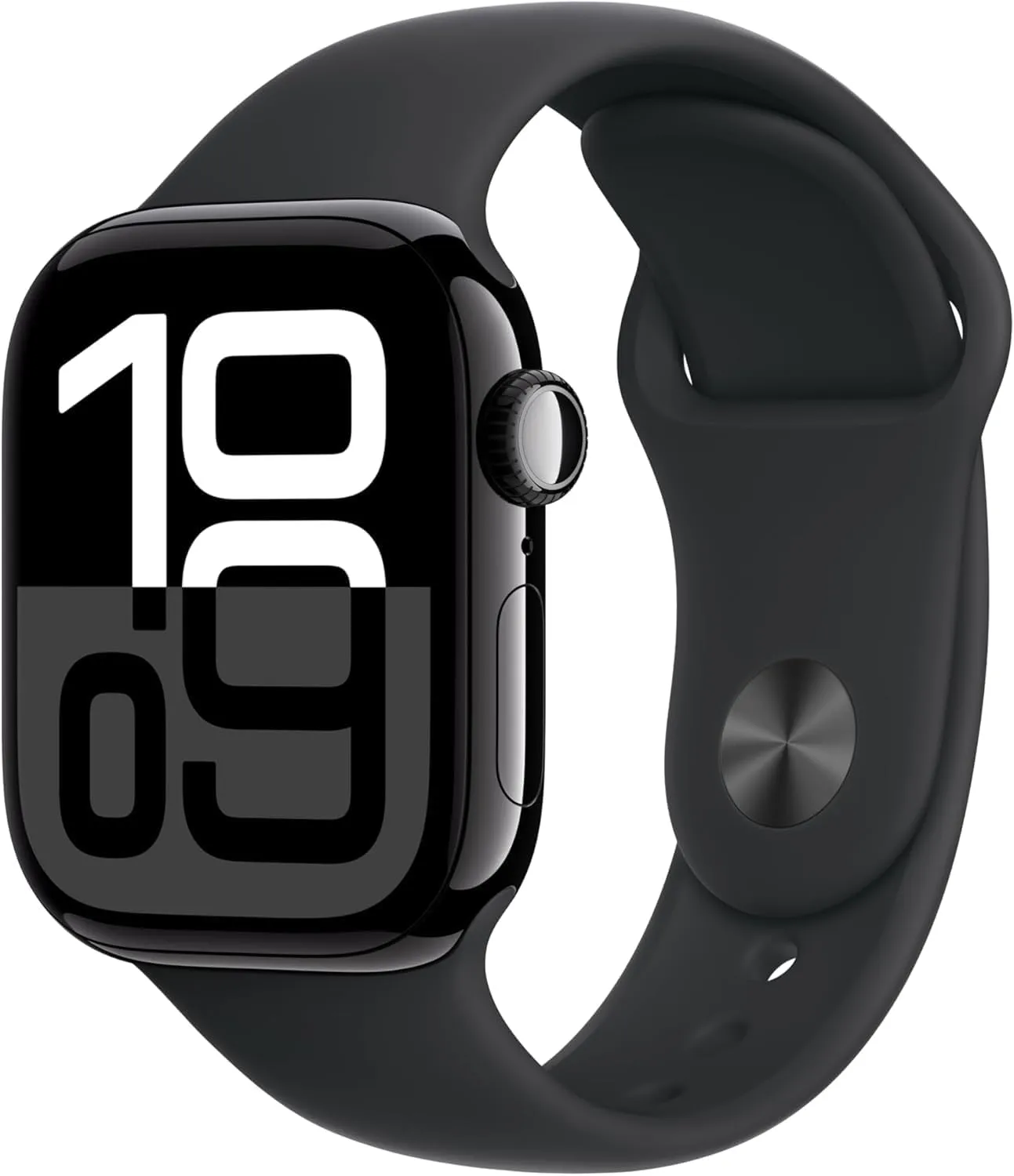 Apple Watch Series 10 [GPS   Cellular, 46mm] - Jet Black Aluminum Case with Black Sport Band, S/M (Renewed)