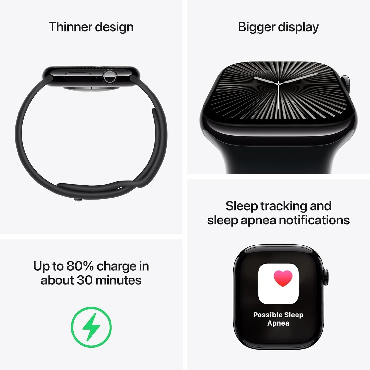 Apple Watch Series 10 [GPS   Cellular, 46mm] - Jet Black Aluminum Case with Black Sport Band, S/M (Renewed)