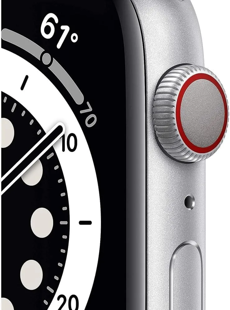 Apple Watch Series 6 (GPS   Cellular, 40mm) - Silver Aluminum Case with White Sport Band (Renewed)