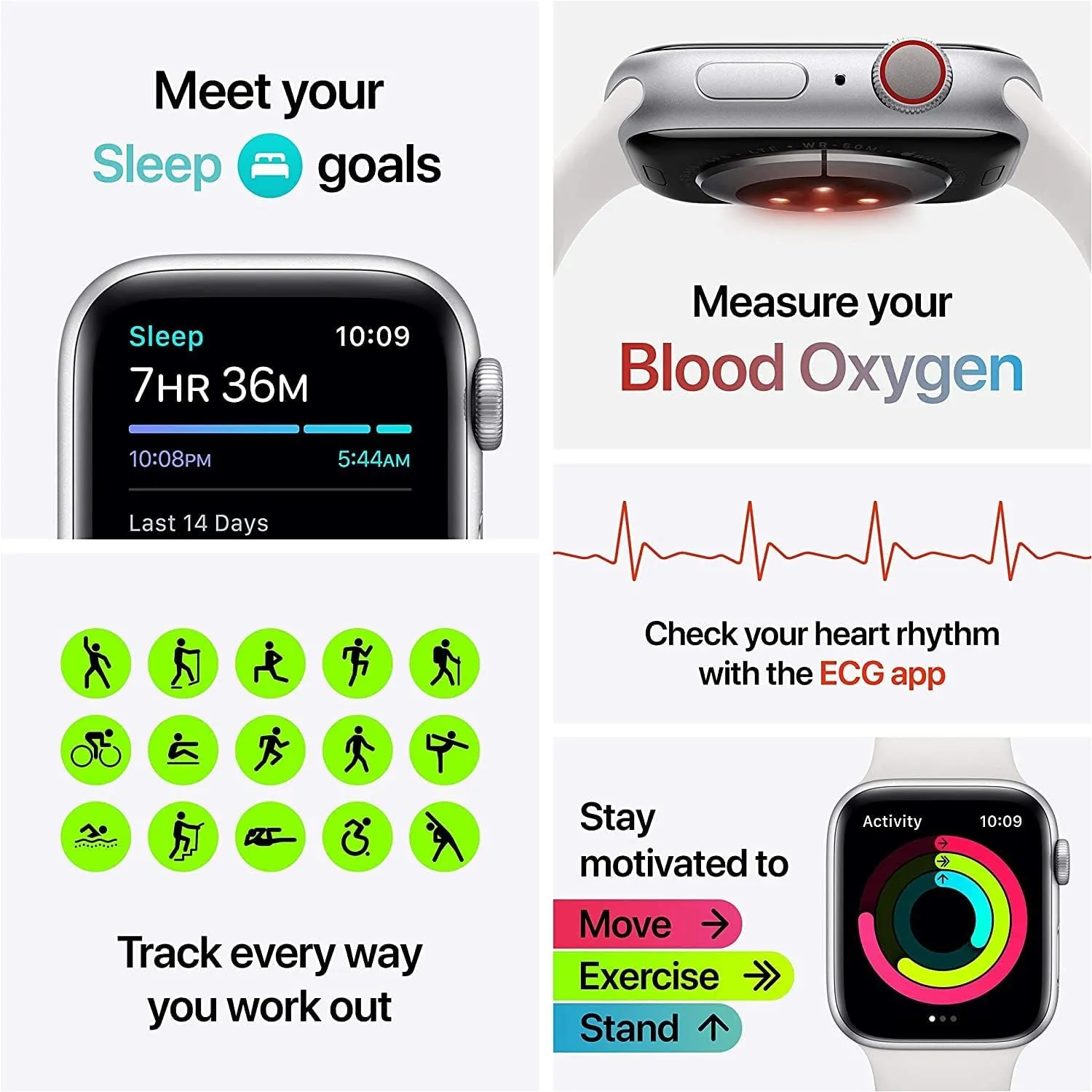 Apple Watch Series 6 (GPS   Cellular, 40mm) - Silver Aluminum Case with White Sport Band (Renewed)