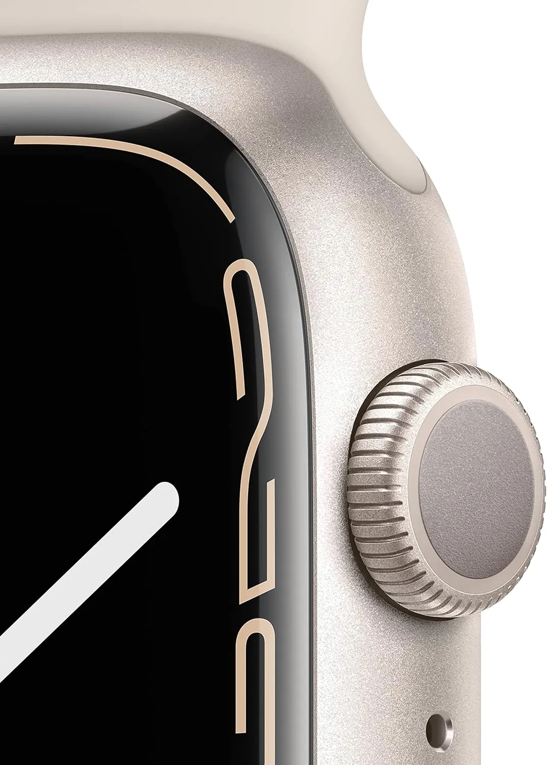 Apple Watch Series 7 (GPS, 45mm) Starlight Aluminum Case with Starlight Sport Band, Regular (Renewed)