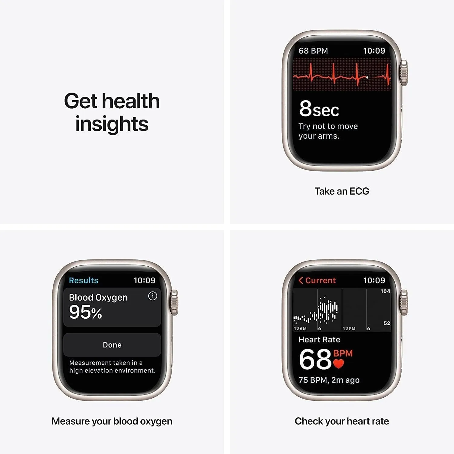 Apple Watch Series 7 (GPS   Cellular, 41mm) Starlight Aluminum Case with Starlight Sport Band, Regular (Renewed)