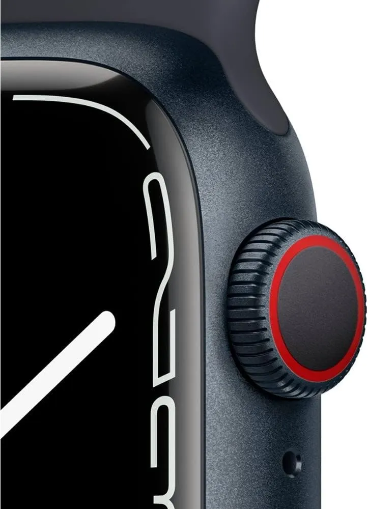 Apple Watch Series 7 GPS   Cellular, 45mm Midnight Aluminum Case with Midnight Sport Band - Regular (Renewed)