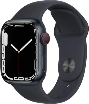 Apple Watch Series 7 GPS   Cellular, 45mm Midnight Aluminum Case with Midnight Sport Band - Regular (Renewed)