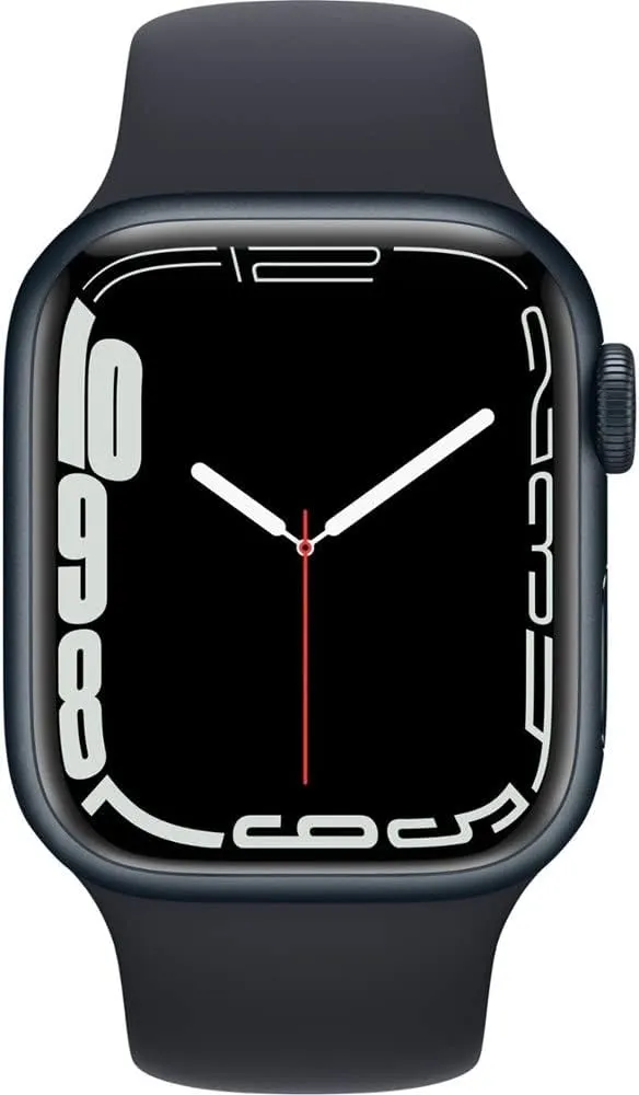 Apple Watch Series 7 GPS   Cellular, 45mm Midnight Aluminum Case with Midnight Sport Band - Regular (Renewed)