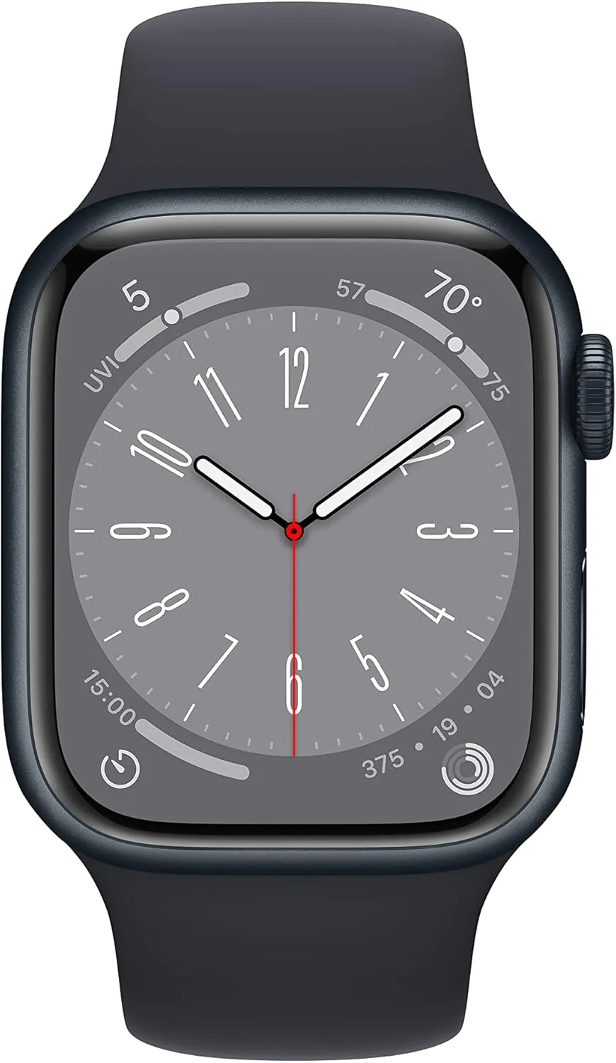 Apple Watch Series 8 [GPS 41mm] Smart Watch w/Midnight Aluminum Case with Midnight Sport Band - S/M. Fitness Tracker, Blood Oxygen & ECG Apps, Always-On Retina Display, Water Resistant