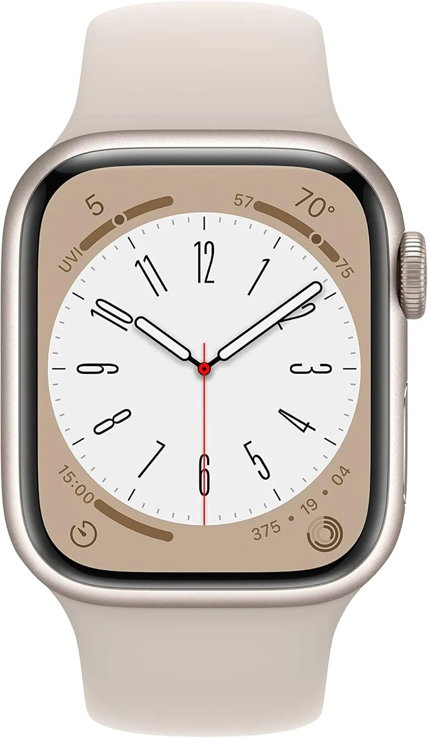 Apple Watch Series 8 [GPS   Cellular, 41mm] Starlight Aluminum Case with Starlight Sport Band, M/L (Renewed)