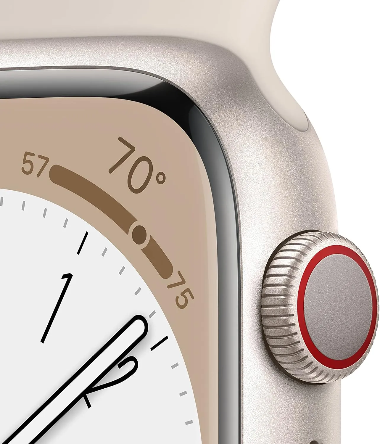 Apple Watch Series 8 [GPS   Cellular, 41mm] Starlight Aluminum Case with Starlight Sport Band, M/L (Renewed)