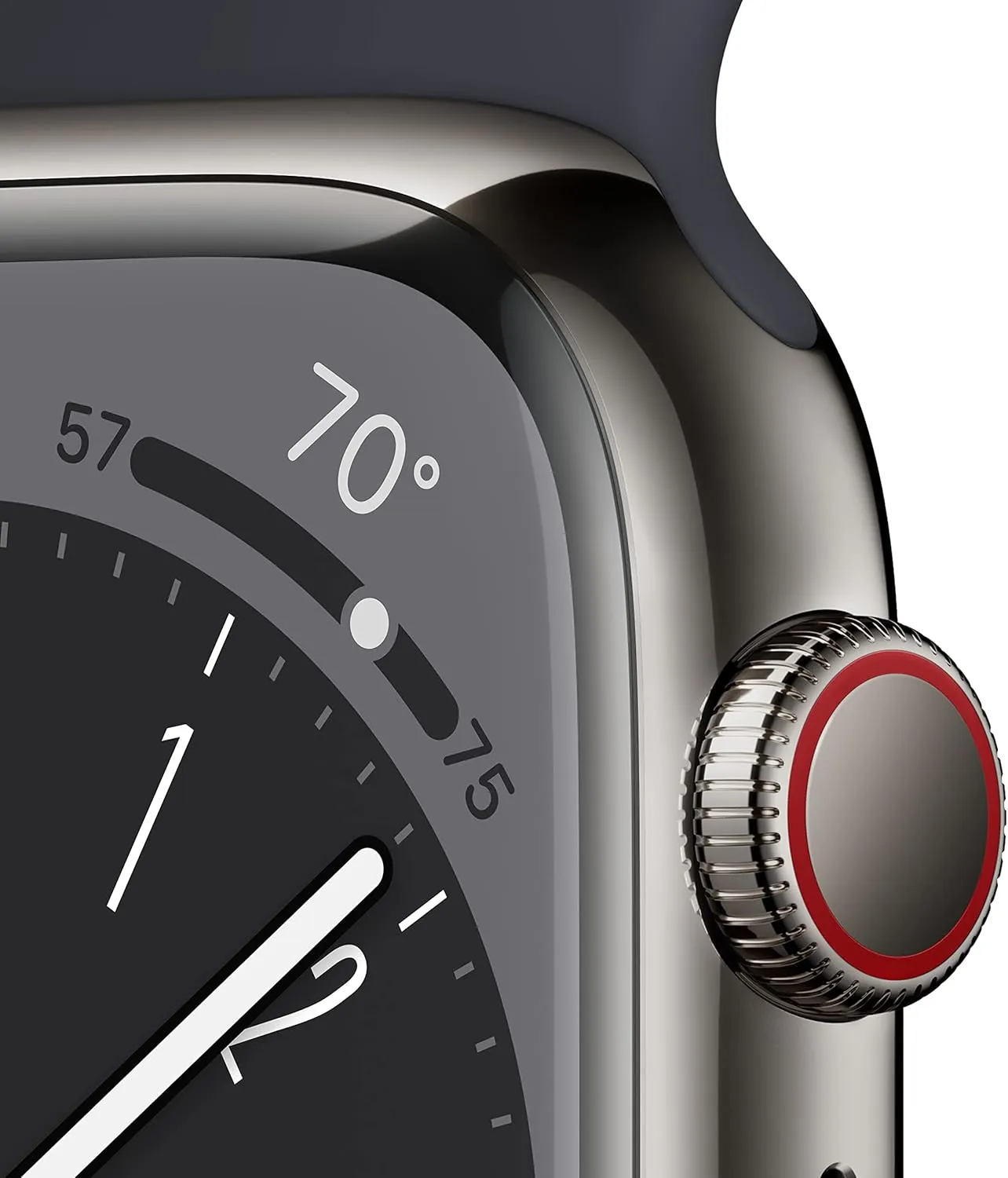 Apple Watch Series 8 [GPS   Cellular 45mm] Smart Watch w/Graphite Stainless Steel Case w/Midnight Sport Band-M/L. Fitness Tracker, Blood Oxygen & ECG Apps, Always-On Retina Display, Water Resistant