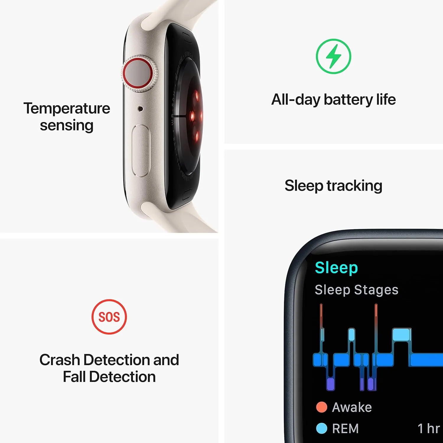 Apple Watch Series 8 [GPS   Cellular 45mm] Smart Watch w/Graphite Stainless Steel Case w/Midnight Sport Band-M/L. Fitness Tracker, Blood Oxygen & ECG Apps, Always-On Retina Display, Water Resistant