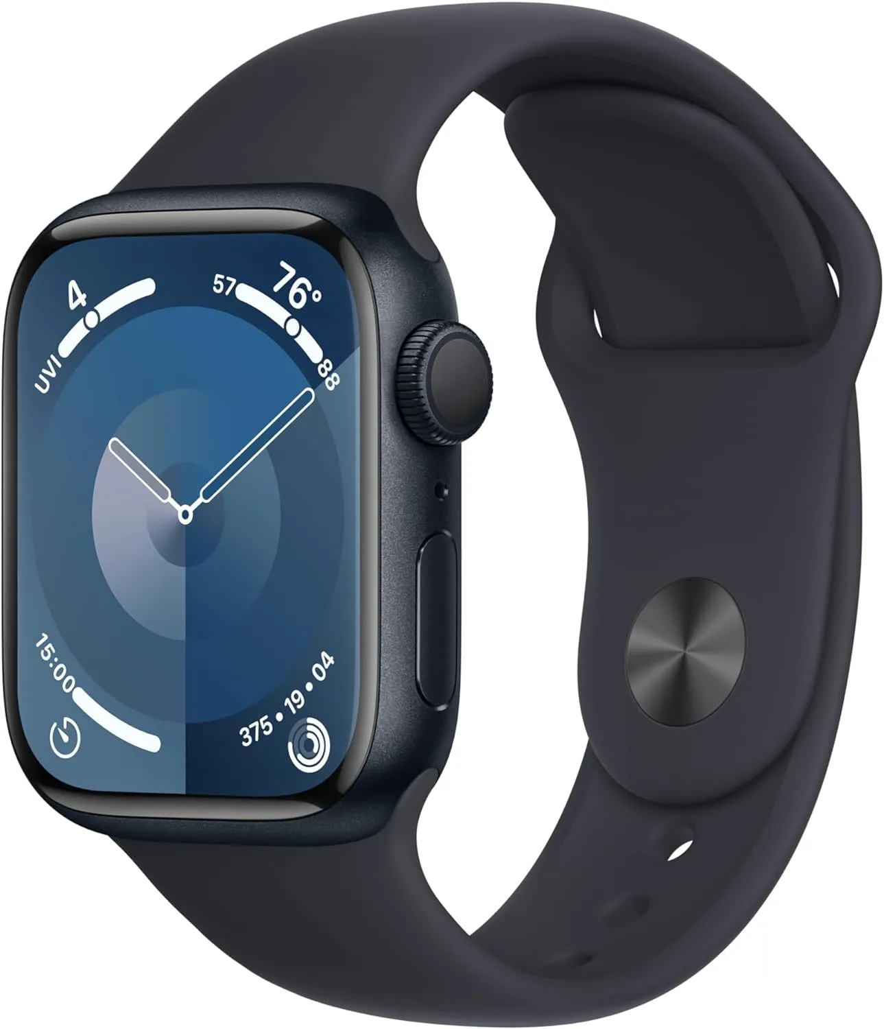 Apple Watch Series 9 GPS 41mm Midnight Aluminum Case with Midnight Sport Band - M/L (Renewed)