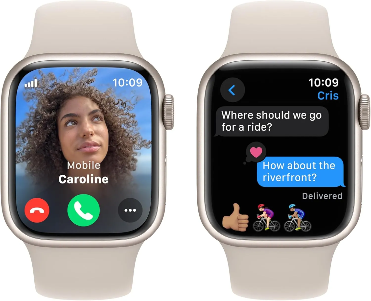 Apple Watch Series 9 [GPS   Cellular 41mm] Starlight Aluminum Case with Starlight Sport Band S/M (Renewed)