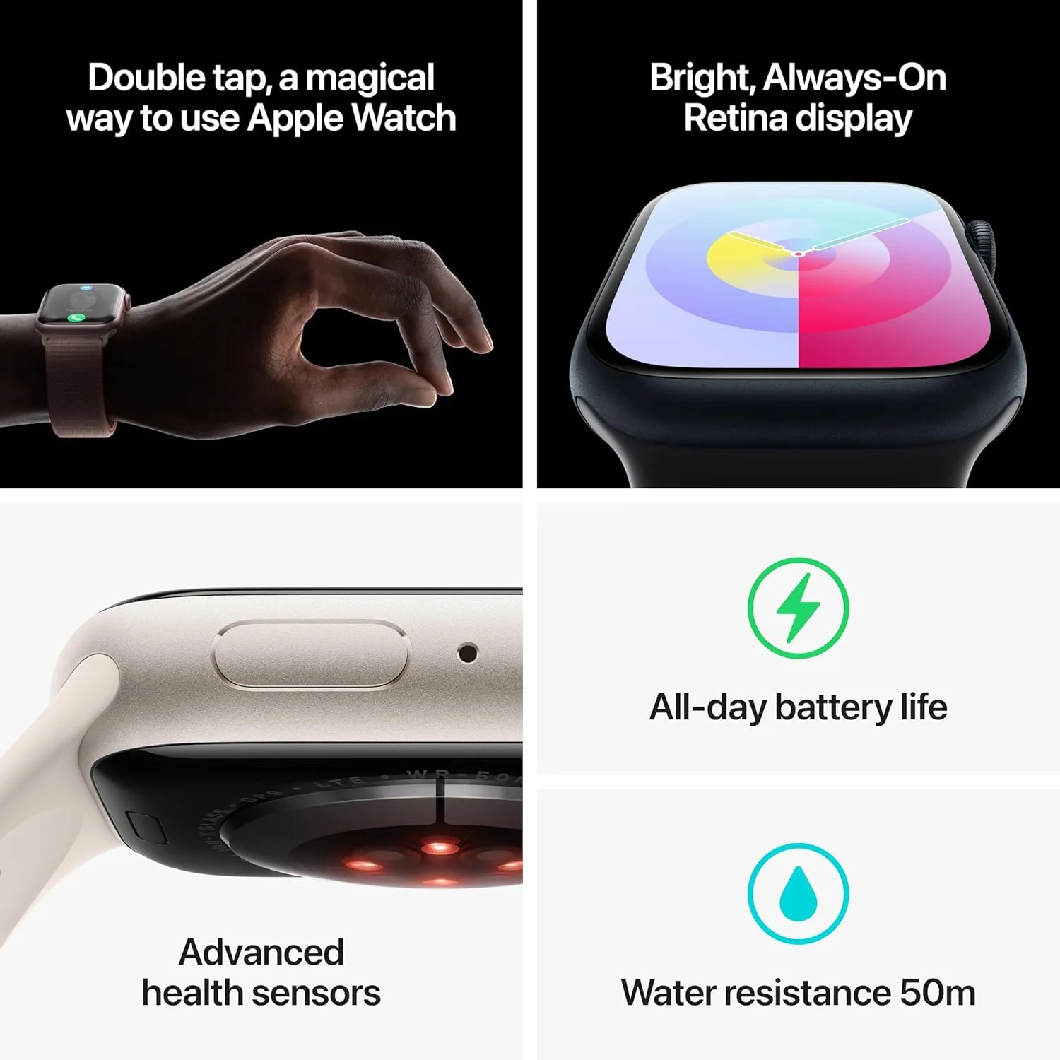 Apple Watch Series 9 [GPS   Cellular 41mm] Starlight Aluminum Case with Starlight Sport Band S/M (Renewed)