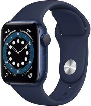 Apple Watch Series 6 (GPS   Cellular, 40mm) - Blue Aluminum Case with Deep Navy Sport Band (Renewed)