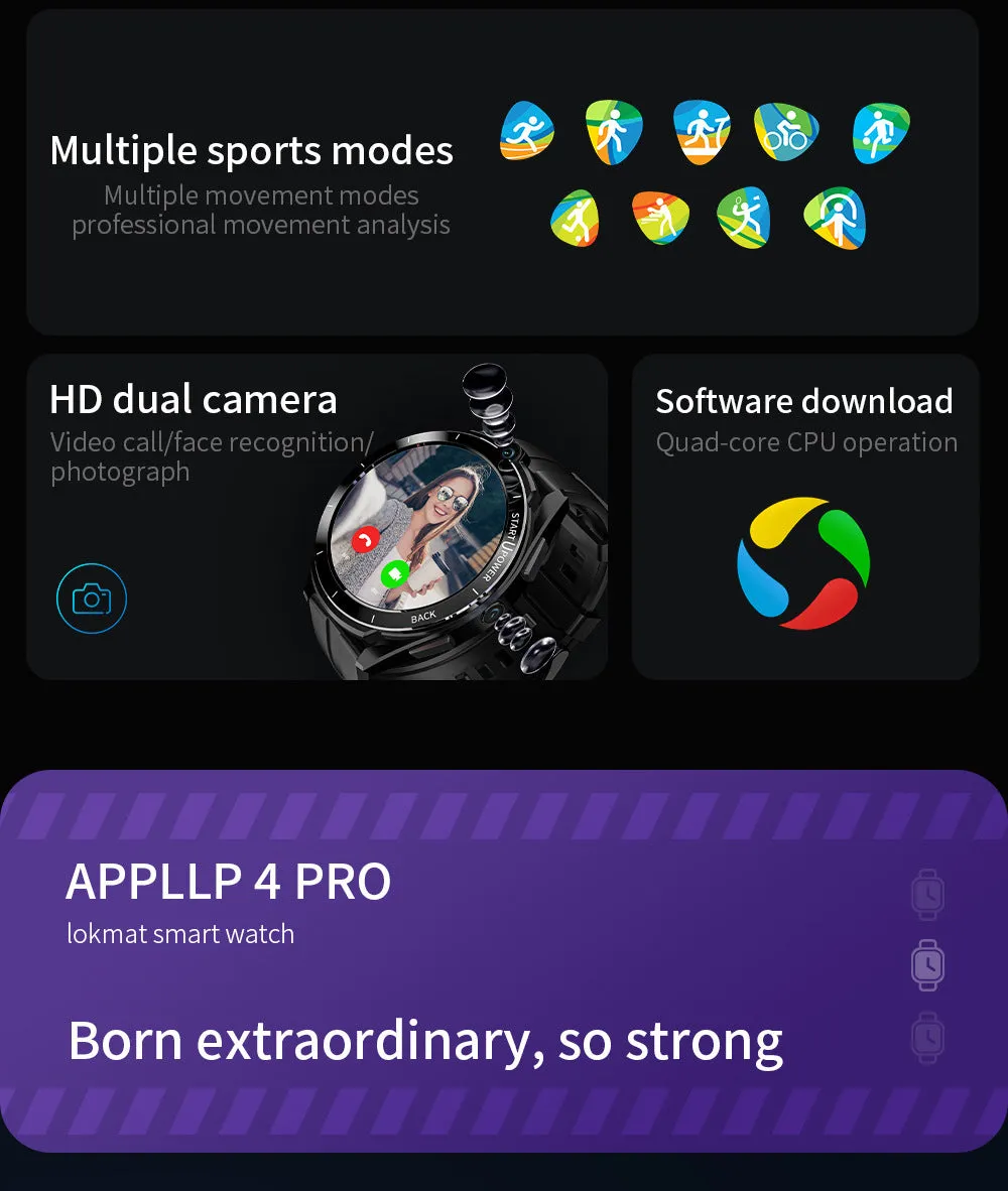 Appllp4 Pro 4G Smart Watch with Dua