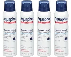 Aquaphor Ointment Body Spray - Moisturizes and Heals Dry, Rough Skin - 3.7 oz. Spray Can, 4 Pack