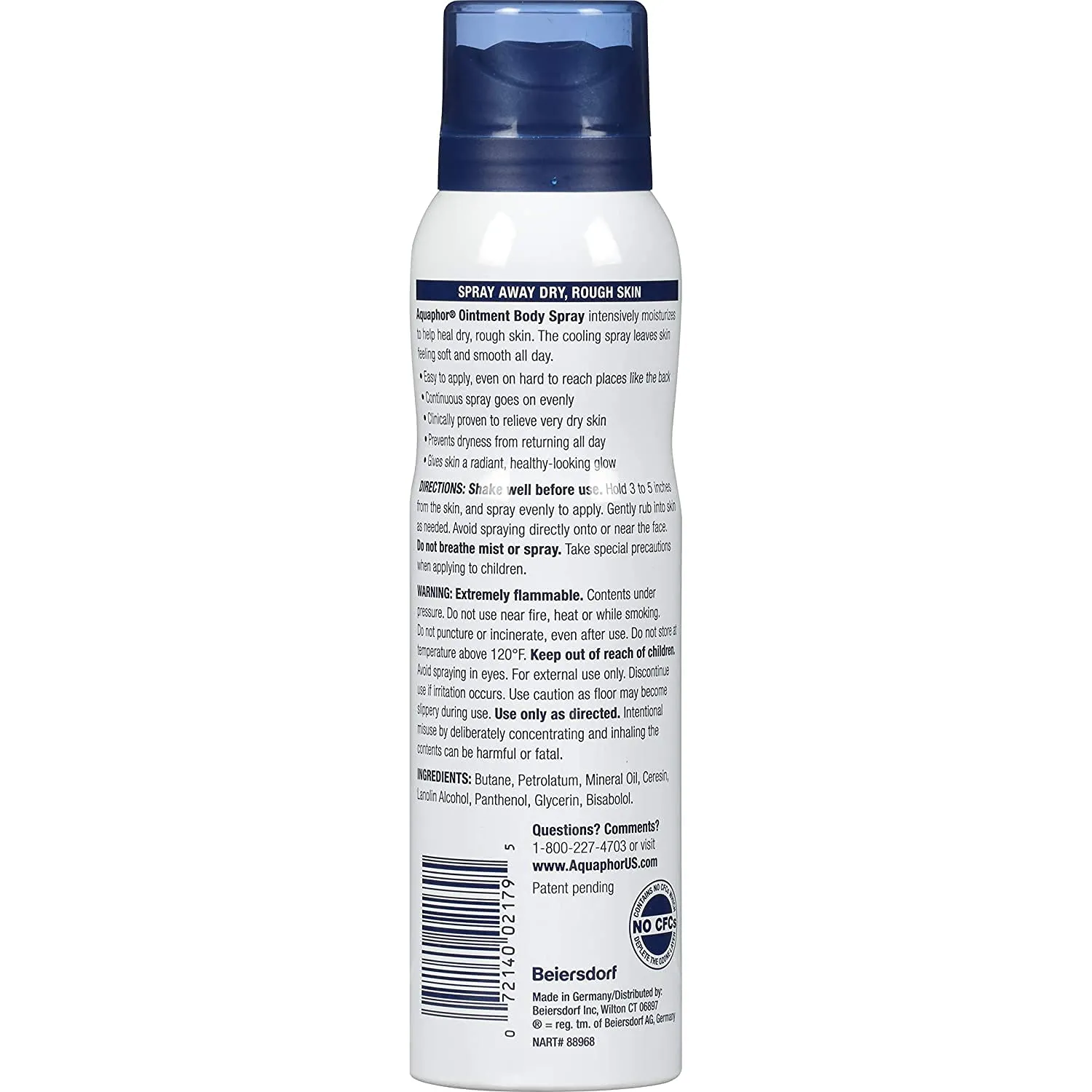 Aquaphor Ointment Body Spray - Moisturizes and Heals Dry, Rough Skin - 3.7 oz. Spray Can, 4 Pack