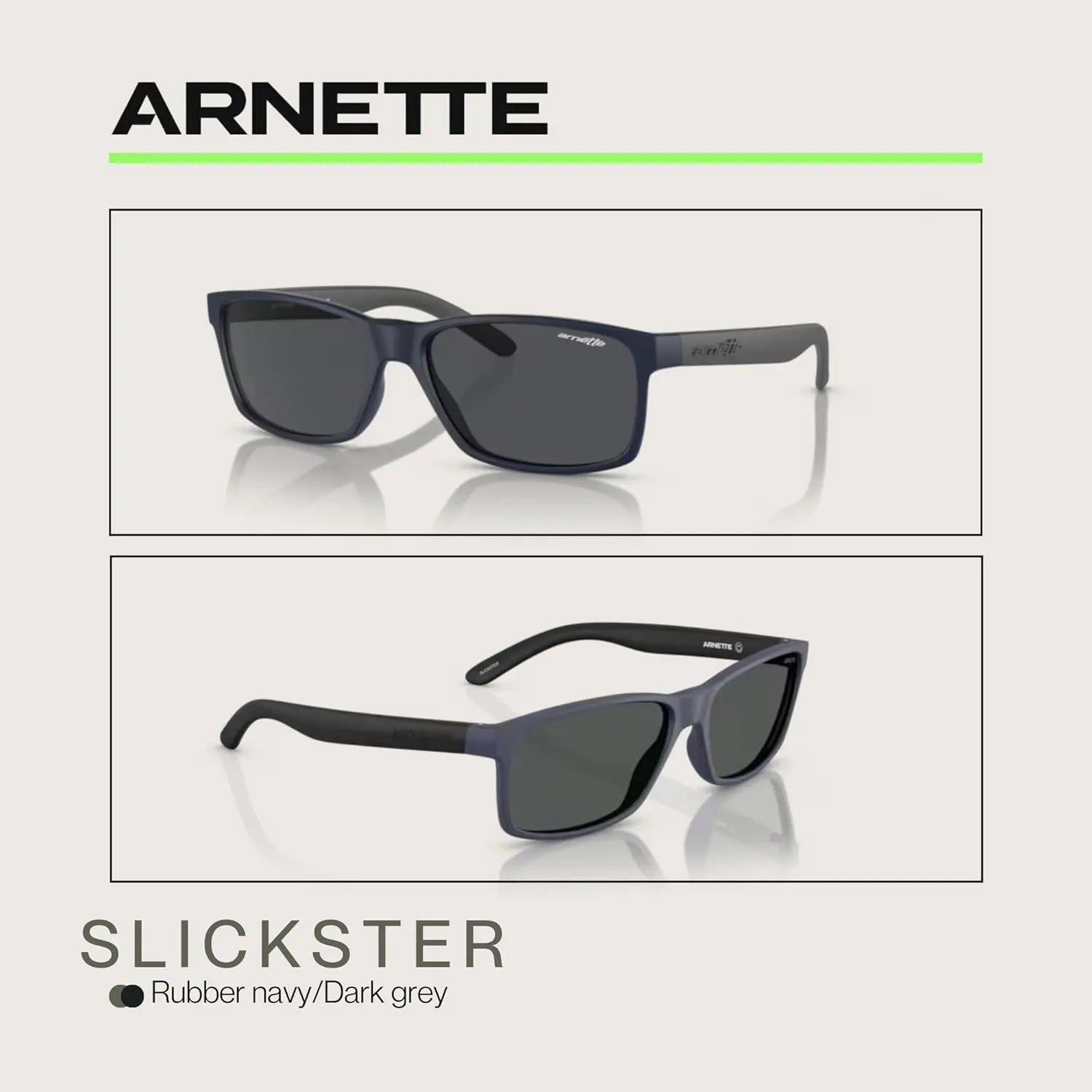 ARNETTE AN4185 Rectangle Sunglasses for Men   BUNDLE with Designer iWear Eyewear Kit