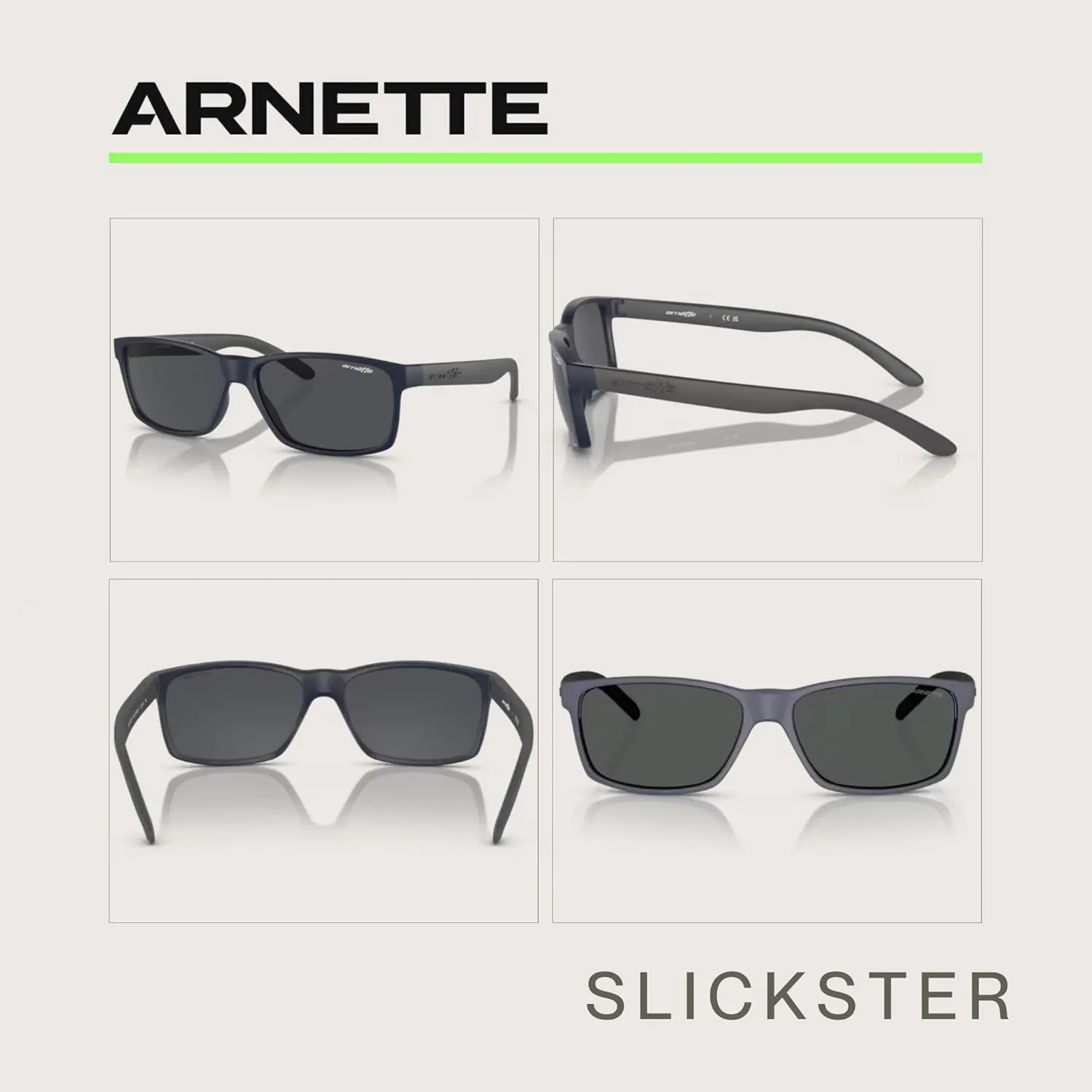 ARNETTE AN4185 Rectangle Sunglasses for Men   BUNDLE with Designer iWear Eyewear Kit