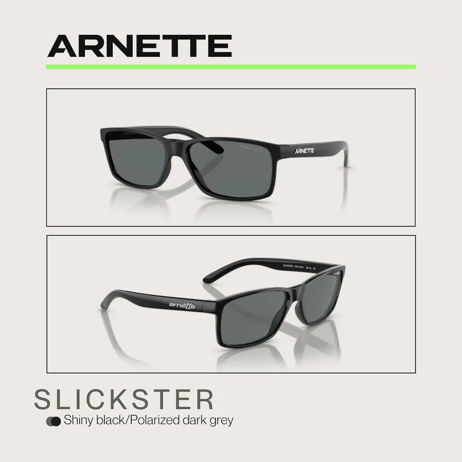 ARNETTE AN4185 Rectangle Sunglasses for Men   BUNDLE with Designer iWear Eyewear Kit