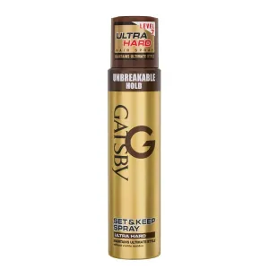 AS Gat.sby Set & Keep Hair Spray - Ultra Hard 250ml | Quick Drying, Long Lasting Hold, No Flaking, Natural Shine, & Easy Wash Off | Contains UV Ray Protector | Hair Spray For Salon Like Finish