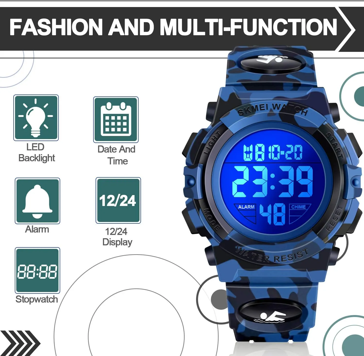 ATIMO LED 50M Waterproof Kids Digital Sport Watch - Kids Gifts