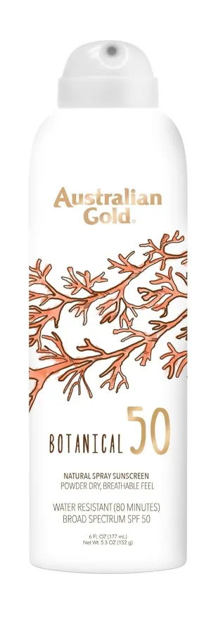 Australian Gold Botanical SPF 50 Natural Sunscreen Spray, Broad Spectrum Sunblock, Formulated with Antioxidants-Rich and Natural Native-Australian Ingredients, Citrus Oasis Fragrance, 6 Fl Oz