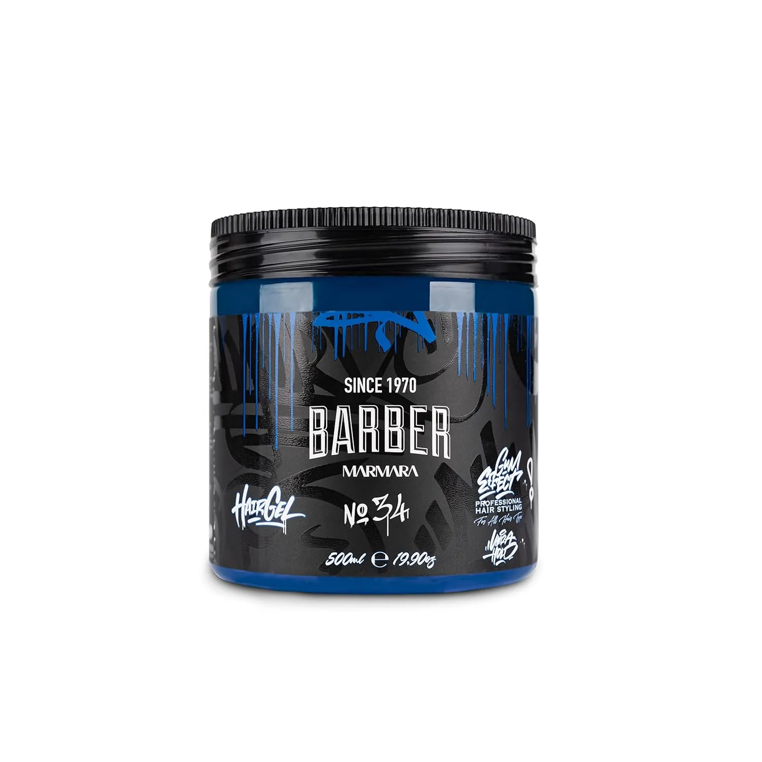 BARBER MARMARA No.34 Hair Styling Gel 500 ml – Men's Hair Gel – Strong Hold – No Gluing and No Residue – Alcohol Free – Fresh Fragrance – Hair Gel – Wet Hair Look – Rubber Effect
