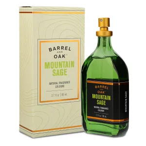 Barrel and Oak - Natural Fragrance Cologne for Men, Eau de Cologne, Essential Oil-Based Scent, Cedar & Patchouli Blend, Subtle Earthy Fragrance, Paraben Free, Vegan (Mountain Sage, 2.7 oz)