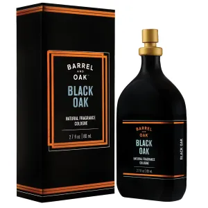 Barrel and Oak - Natural Fragrance, For Men, Eau de Cologne, Essential Oil-Based Scent, Warm Oak & Spicy Bergamot, Subtle Earthy Fragrance, Paraben & SLS Free (Black Oak, 2.7 oz)