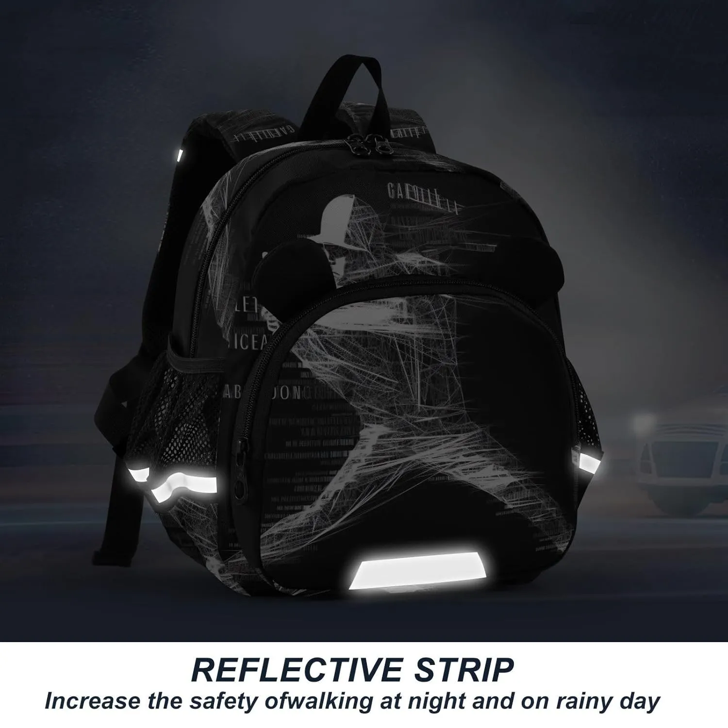 Baseball Player White Toddler Harness Backpack for Boys Girls 3-6 Years Kids Backpack with Anti Lost Safety Leash Baby Harness Bookbag for Preschool Walking Travel