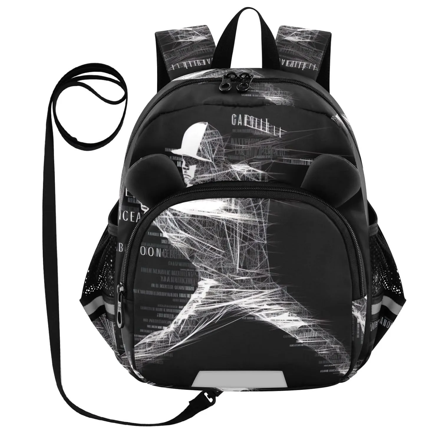 Baseball Player White Toddler Harness Backpack for Boys Girls 3-6 Years Kids Backpack with Anti Lost Safety Leash Baby Harness Bookbag for Preschool Walking Travel