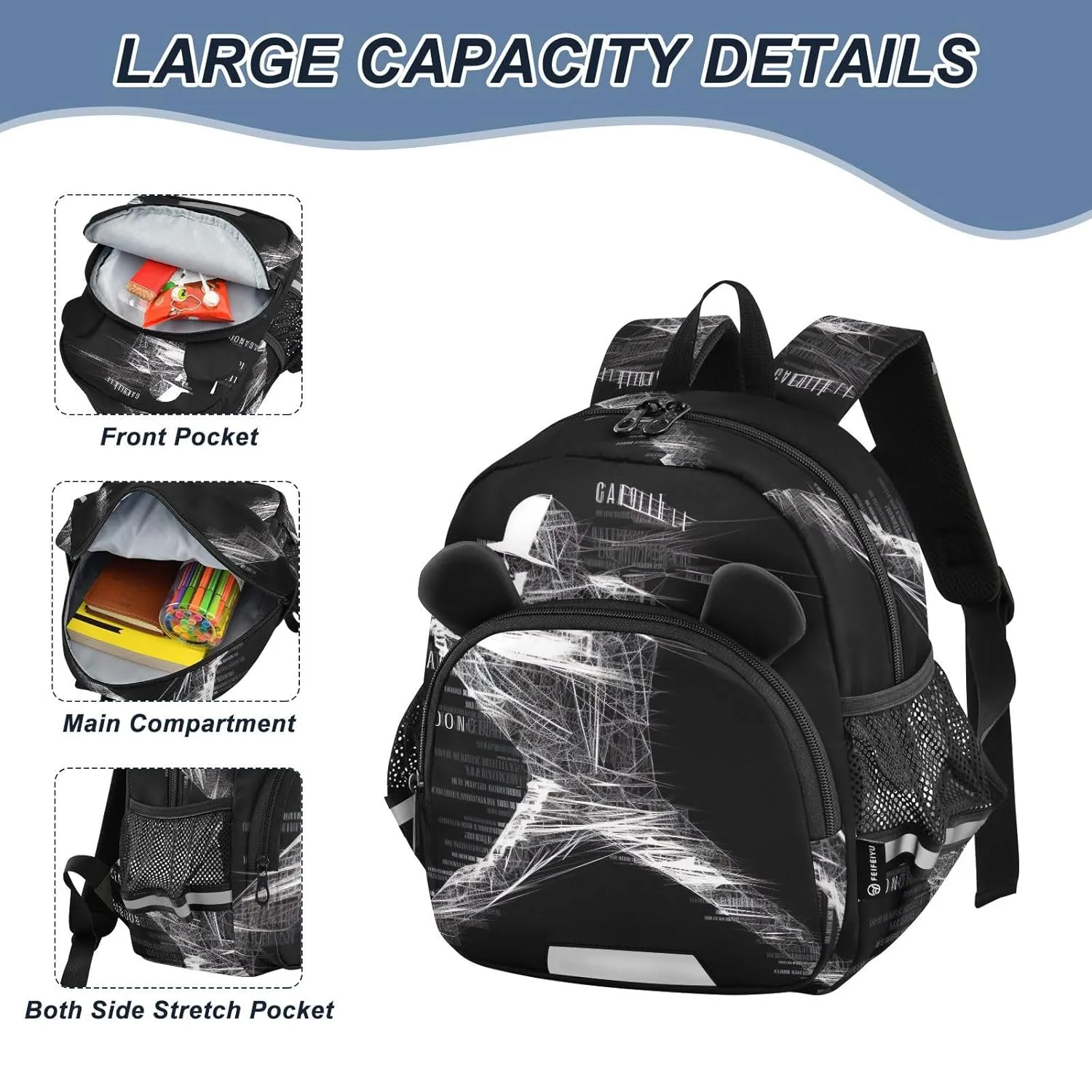 Baseball Player White Toddler Harness Backpack for Boys Girls 3-6 Years Kids Backpack with Anti Lost Safety Leash Baby Harness Bookbag for Preschool Walking Travel