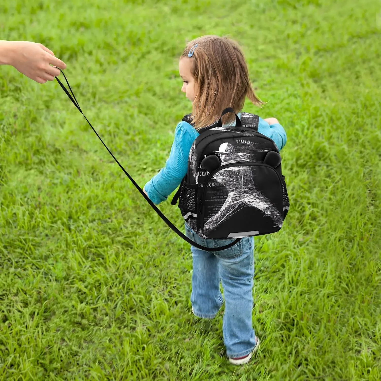 Baseball Player White Toddler Harness Backpack for Boys Girls 3-6 Years Kids Backpack with Anti Lost Safety Leash Baby Harness Bookbag for Preschool Walking Travel
