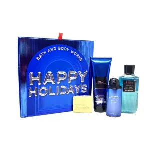 Bath & Body Works Men's Collection Ocean Gift Box Set - Body Cream, Body Spray and 3-in-1 Hair, Face & Body Wash with a Natural Otas Sample Soap
