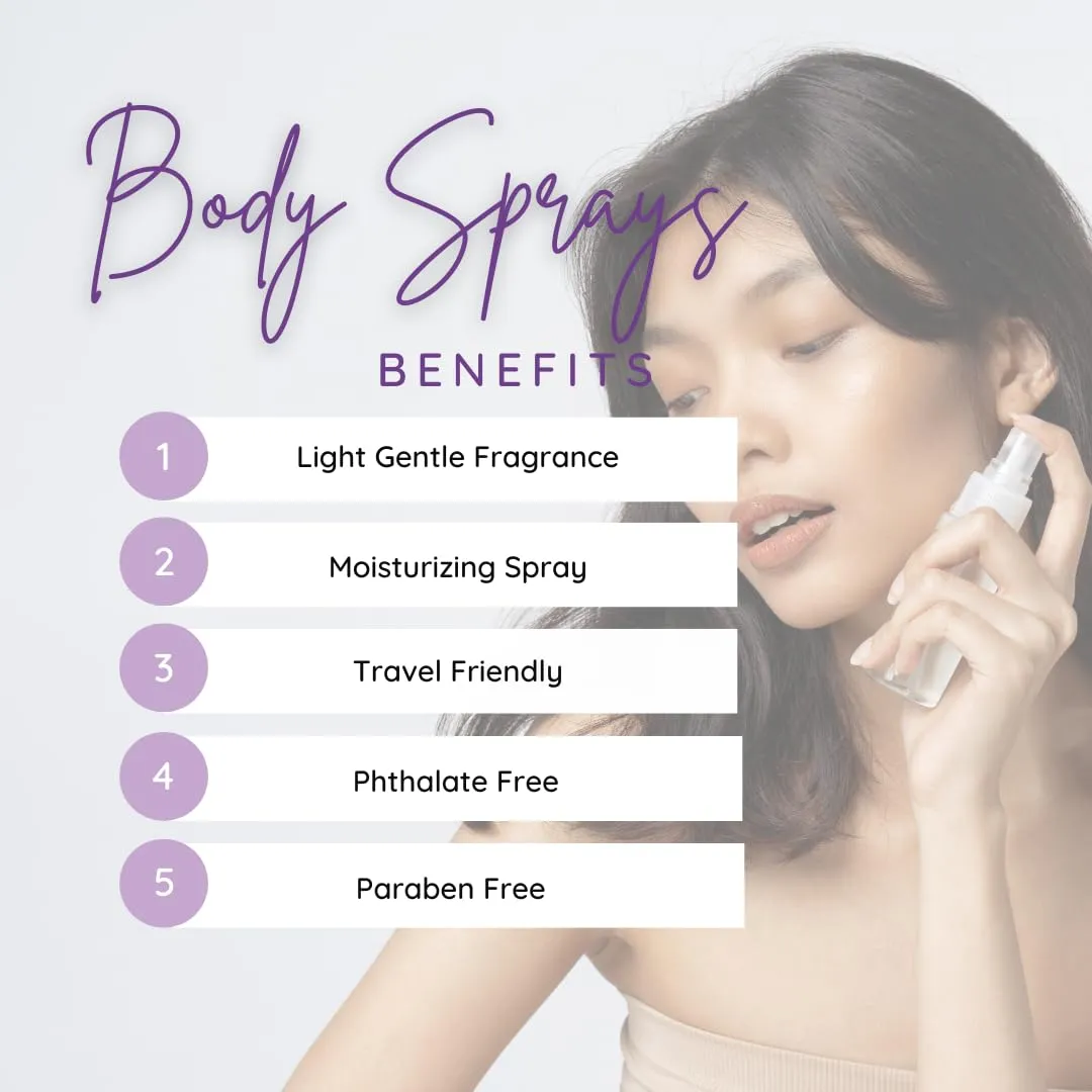 Bay Rum Body Spray, 8 ounces, By Eclectic Lady, Body Mist for Women with Clean, Light & Gentle Fragrance, Cologne with Soft, Subtle Aroma For Daily Use
