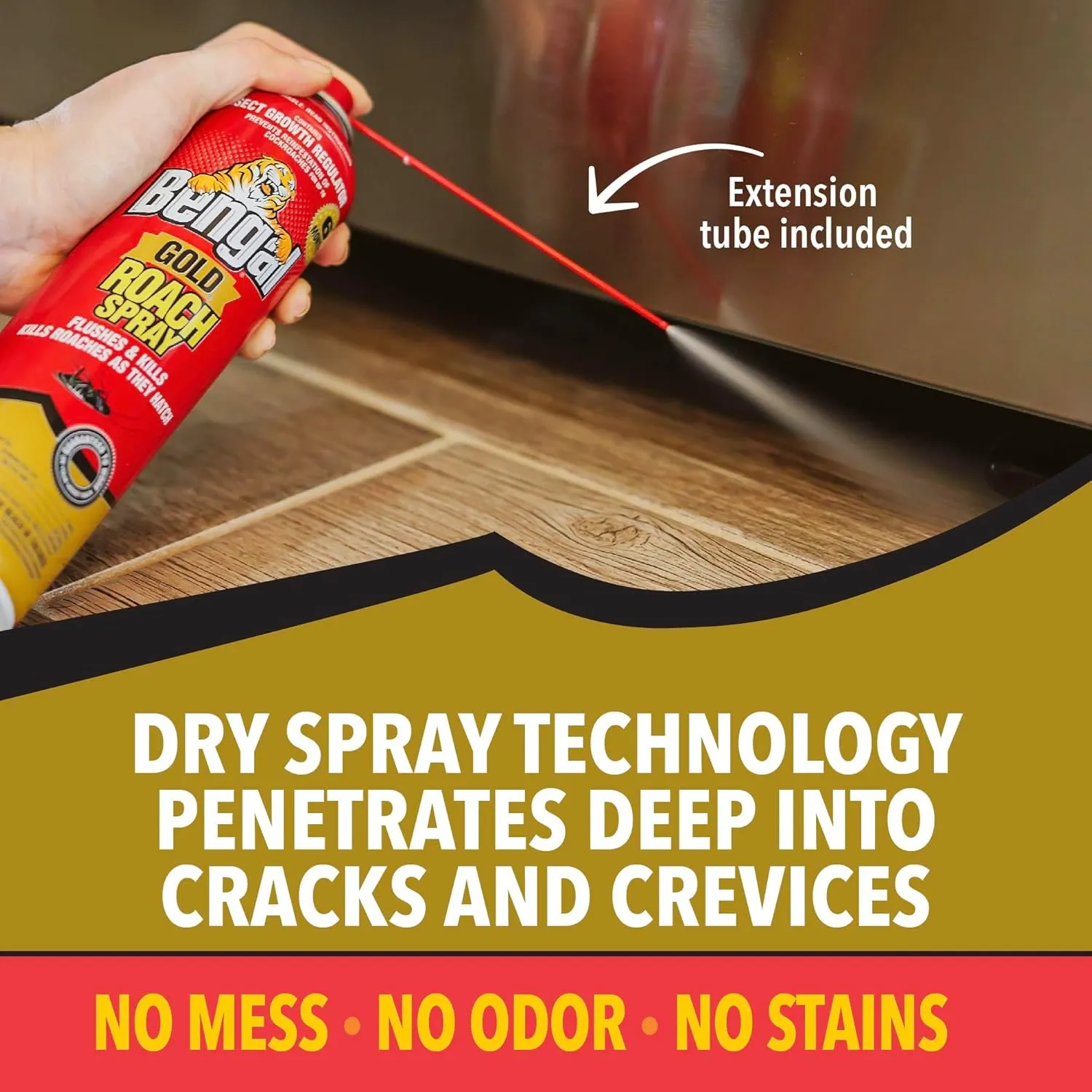 Bengal Gold Roach Spray - Odorless, Stain-Free Bug Spray for Home - Prevents Reinfestation for Up to 6 Months - 11 oz​, 2 Pack