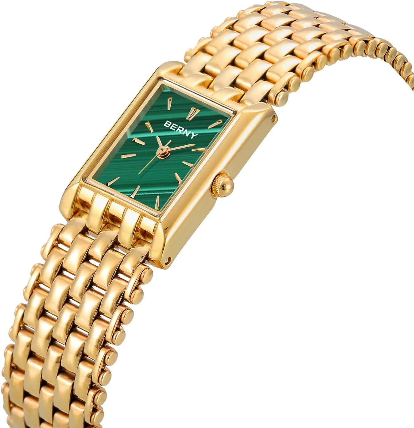 BERNY Gold Watches for Women Updated Ladies Quartz Wrist Watches Stainless Steel Band Womens Small Gold Watch Luxury Casual Fashion Bracelet Tools Included