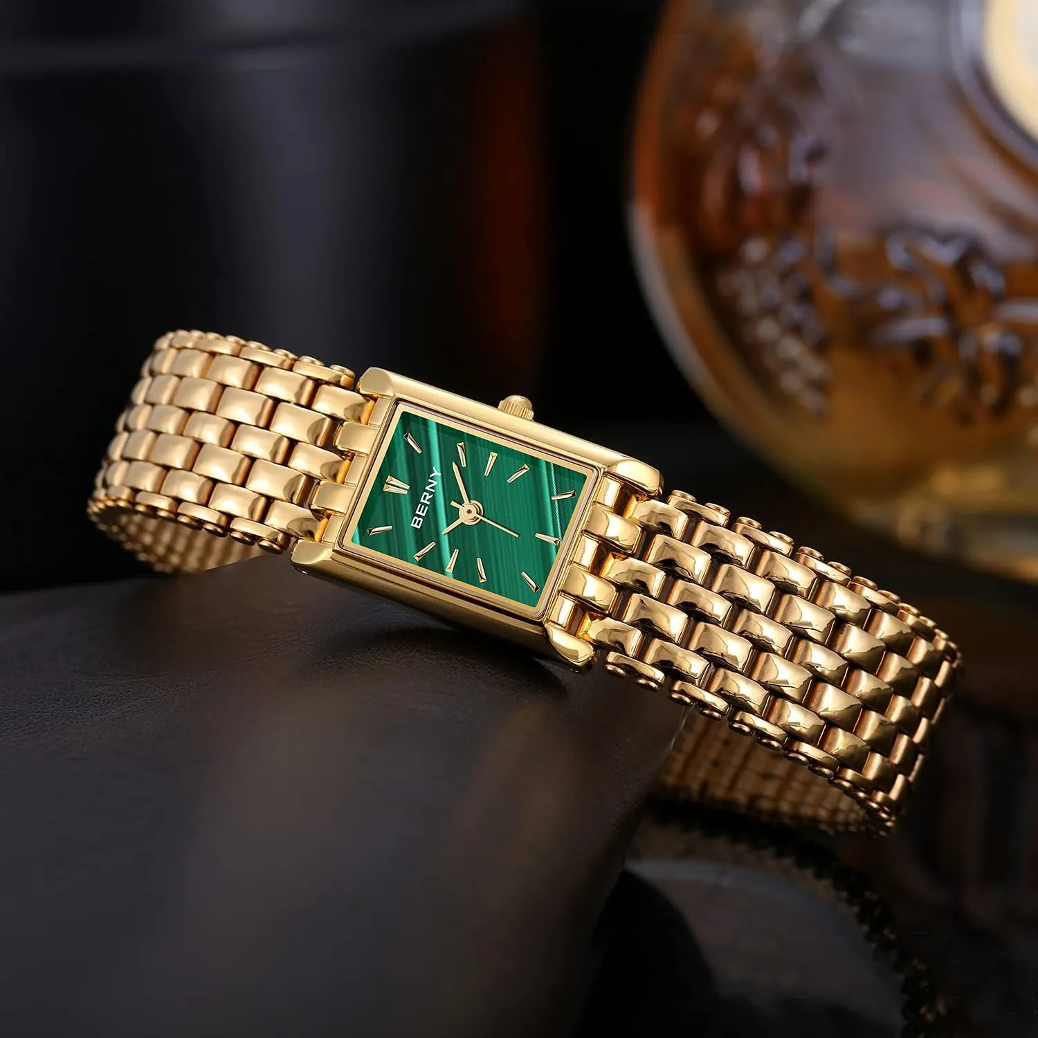 BERNY Gold Watches for Women Updated Ladies Quartz Wrist Watches Stainless Steel Band Womens Small Gold Watch Luxury Casual Fashion Bracelet Tools Included