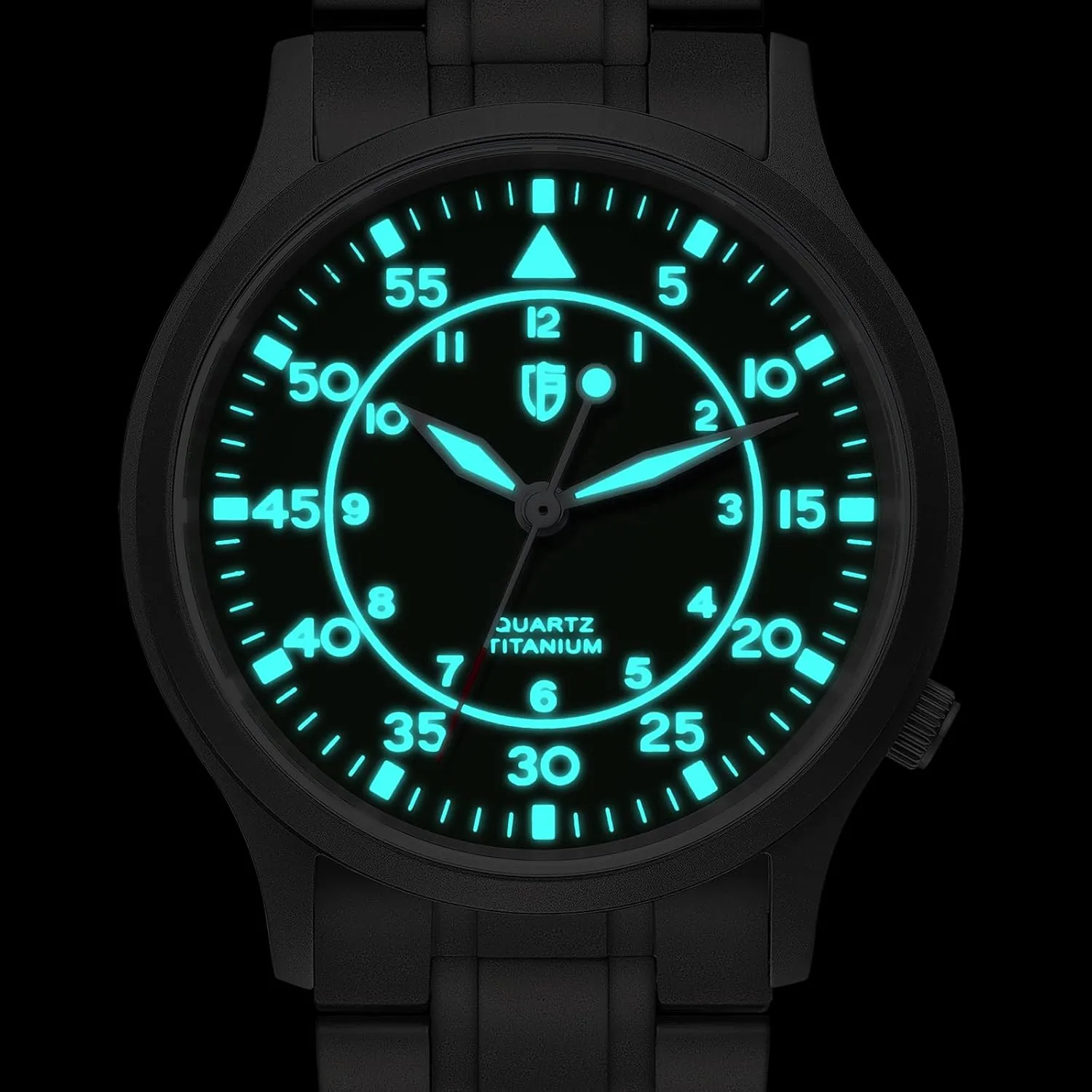 BERNY Men's Titanium Watch Japanese Sweep Second Quartz Movement Titanium Analog Quartz Watch T2566M Waterproof