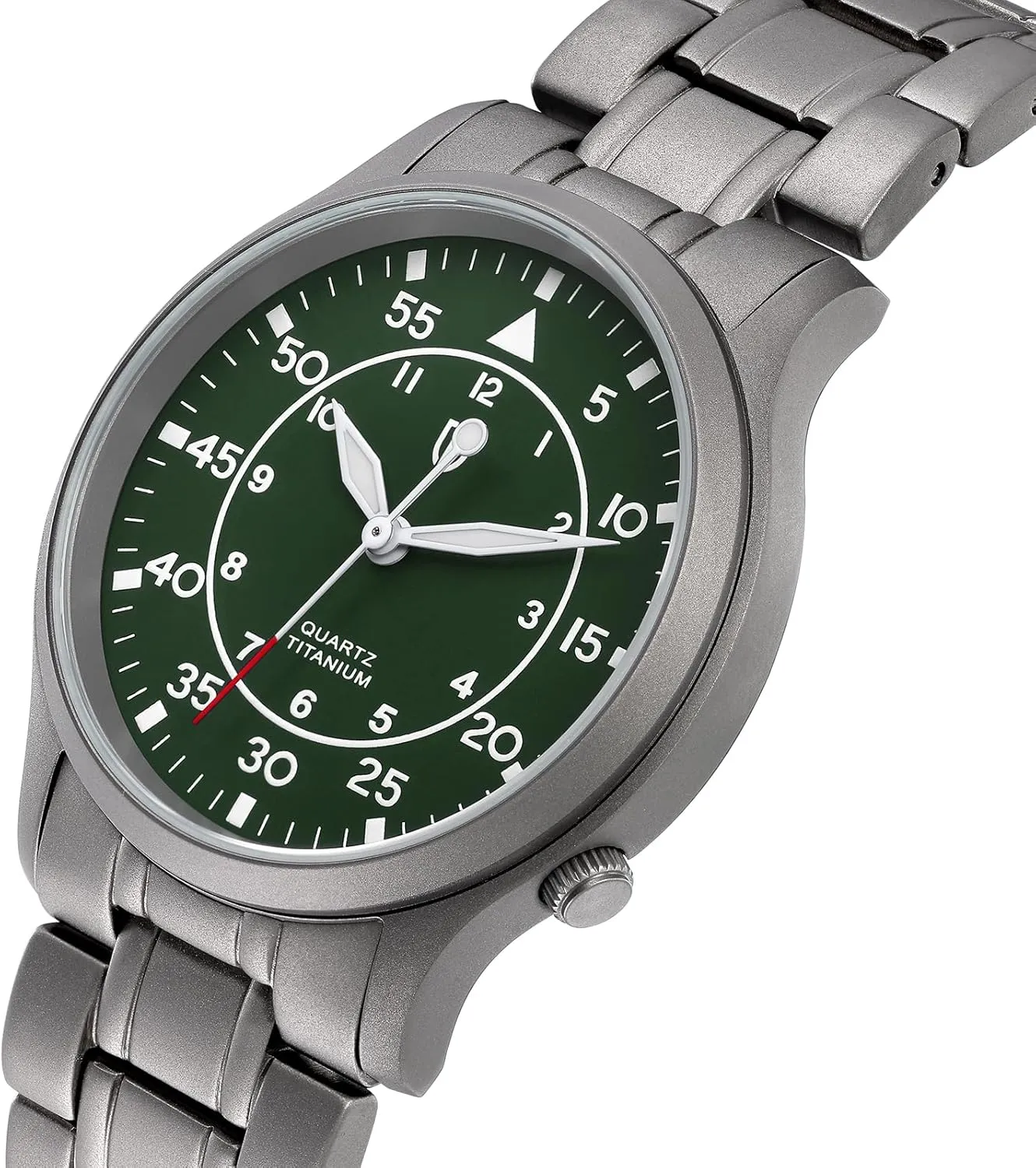 BERNY Men's Titanium Watch Japanese Sweep Second Quartz Movement Titanium Analog Quartz Watch T2566M Waterproof