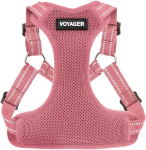 Best Pet Supplies Voyager Adjustable Dog Vest Harness Breathable No Pull Harness for Small, Medium, Large Dogs, Harness for Walking, Jogging, Easy Step-in, Reflective Stripes - Pink, XL
