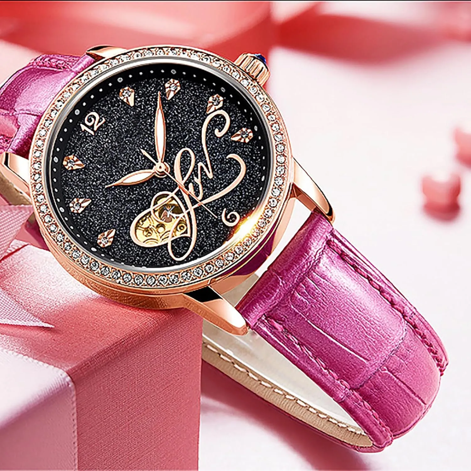 BESTKANG Mechanical Watch for Women Automatic Watch Luxury Diamond Waterproof Women's Watch
