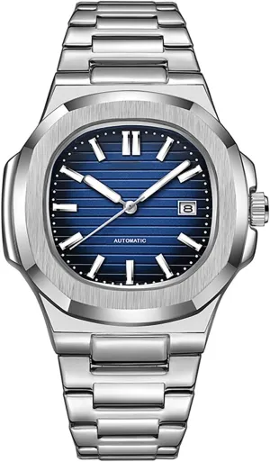 BESTKANG Men Automatic Watch Self Winding Mechanical Watch Stainless Steel Waterproof Luminous Watch Business Wrist Watch